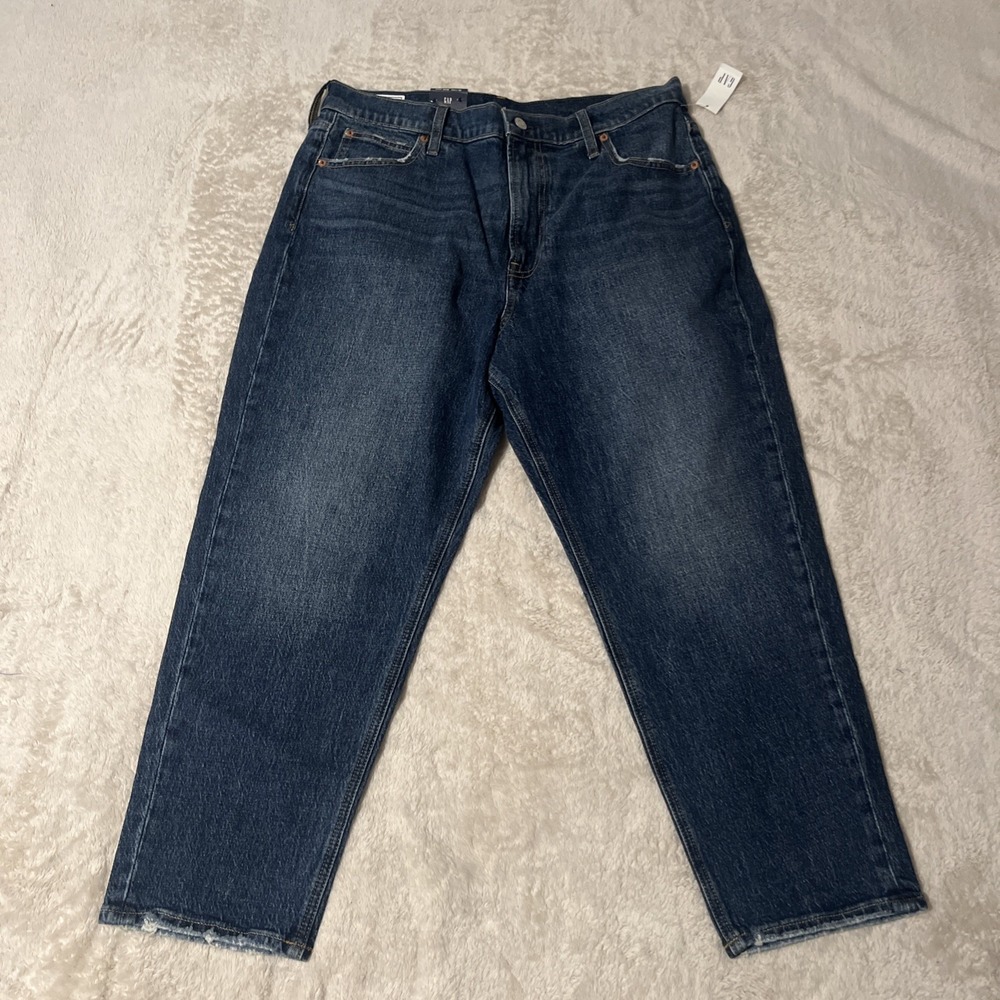 NWT Gap Mom Jeans Womens 32/14s Medium Wash High Rise Tapered Low Stretch Casual